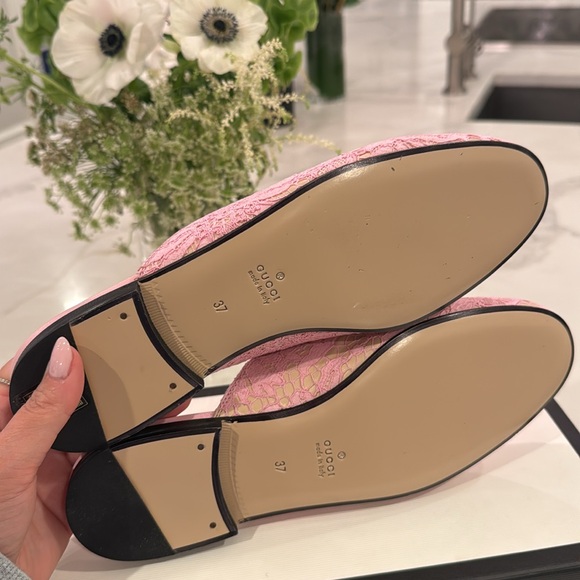 GUCCI 1955 Horsebit Accent Lace Mules - Picture 7 of 8